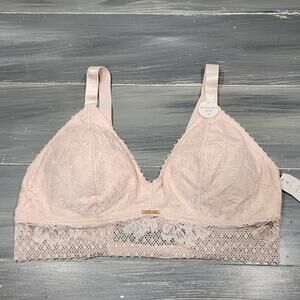 Danskin Intimates Lace Bralettes 1 Pink 1 Mauve DS8266 Wirefree Floral Lace‎ XL